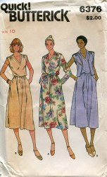6376 BUTTERICK LAPEL VEST, LONGER V-DRESS SLEEVES OR NOT PATTERN 12